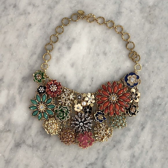 Amrita Singh -Crystal Bib Necklace- Multi-Color - Picture 1 of 1